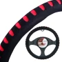 4Cars sponge steering wheel cover - Ø 37-39 cm - Black/Red