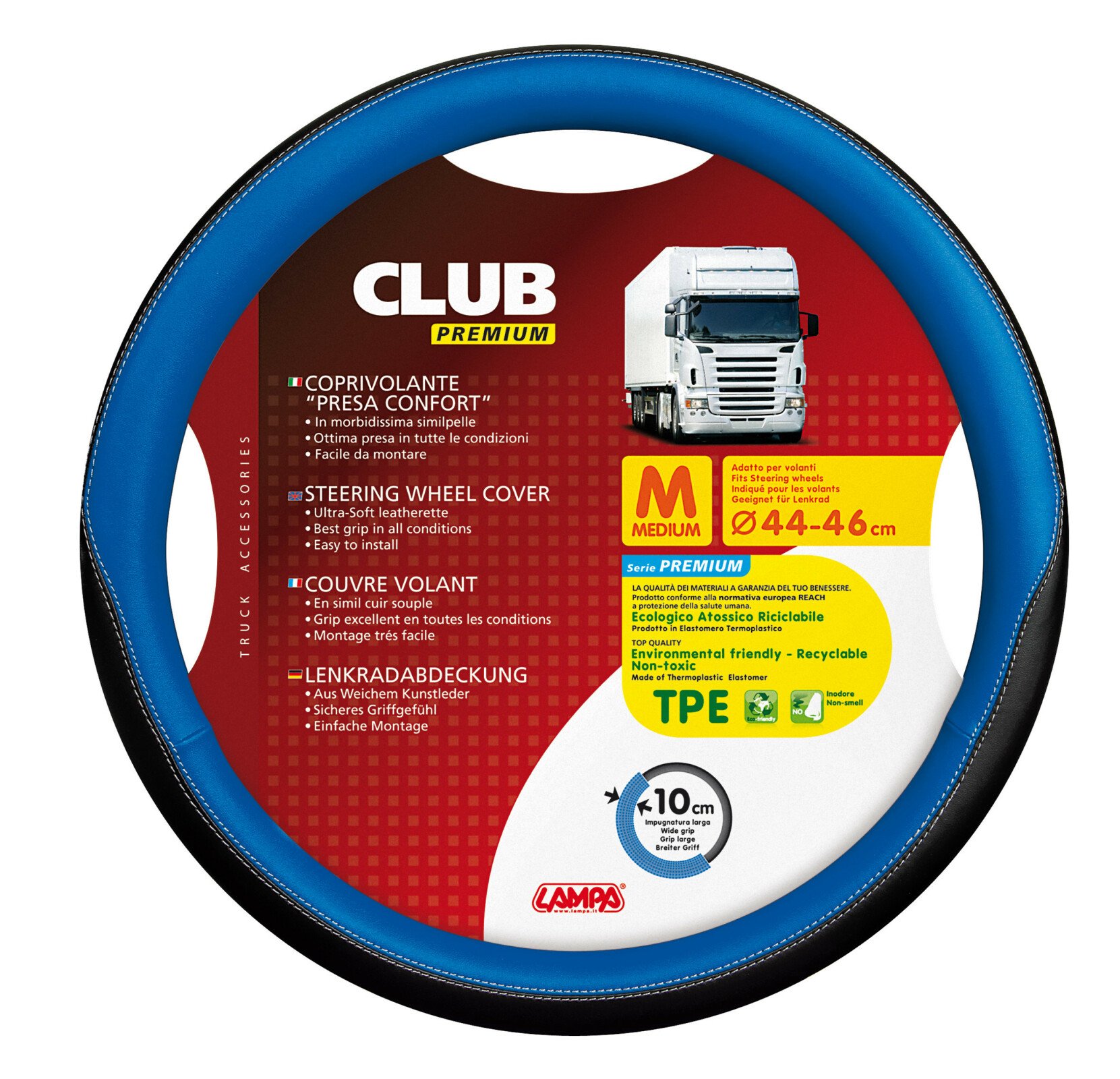 Club premium kamionos kormányhuzat  - M - Ø 44/46 cm - Kék thumb