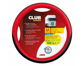 Club, comfort grip steering wheel cover - M - Ø 44/46 cm - Red