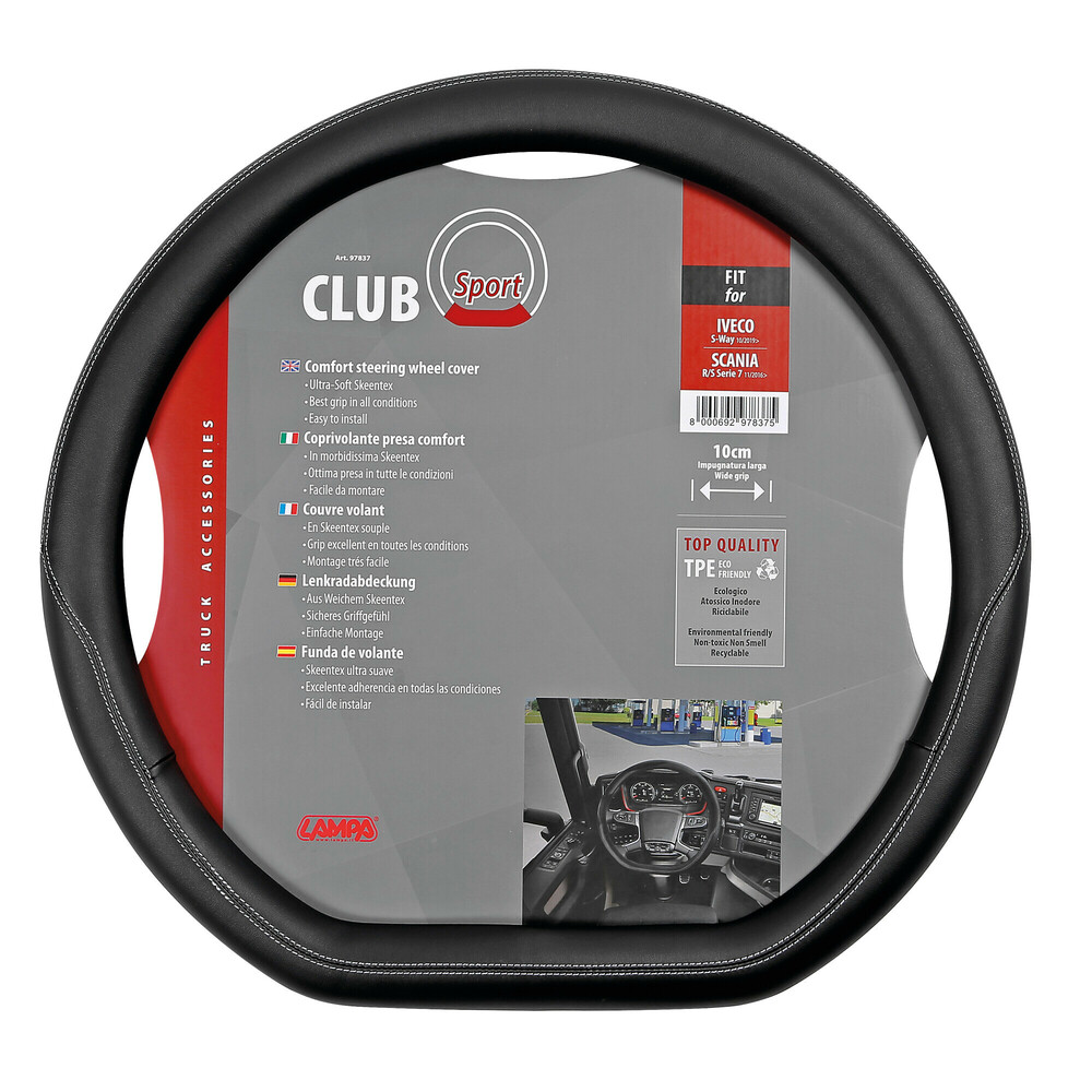 Club Sport, custom-fit Skeentex steering wheel cover - Iveco S-Way (10/2019>) - Scania R/S serie 7 (11/2016>) thumb