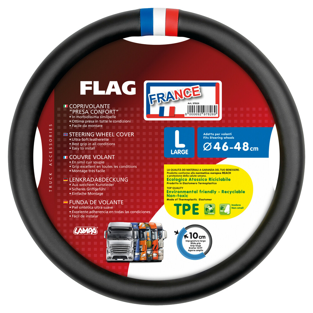 Flag France, Skeentex steering wheel cover - L - Ø 46/48 cm thumb