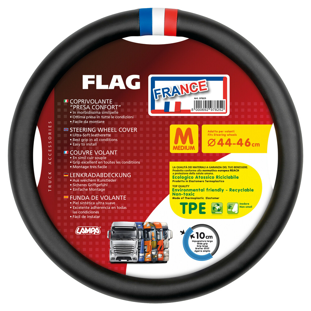 Flag France, Skeentex steering wheel cover - M - Ø 44/46 cm thumb