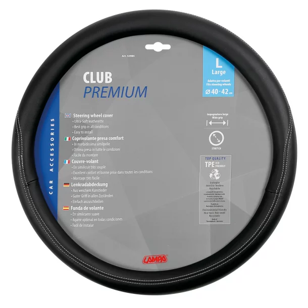 Husa volan Club Skeentex - L - Ø 40/42cm - Negru