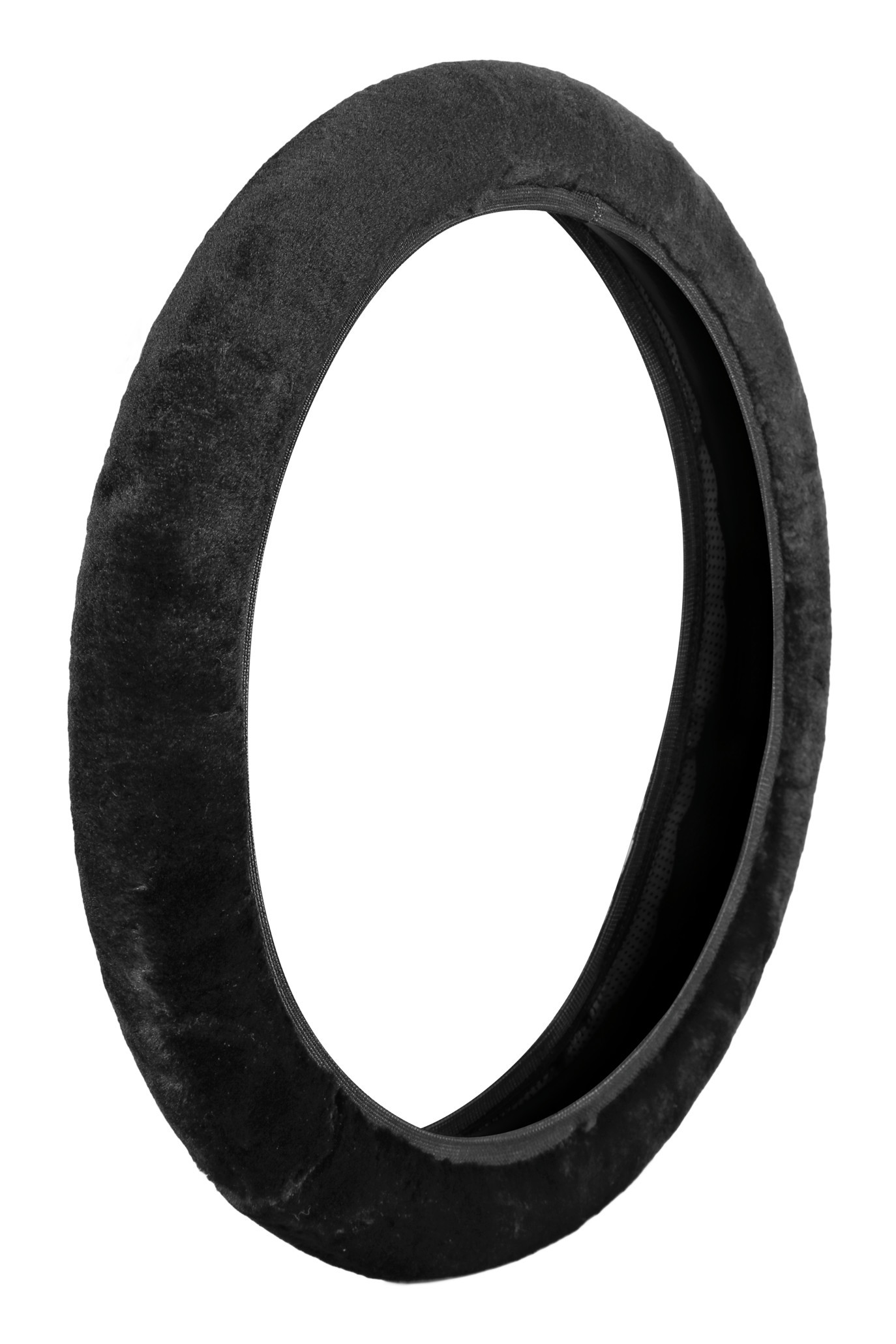 Fancy Plush kormányhuzat szintetikus szőrméből - Ø 36/42cm - Fekete thumb