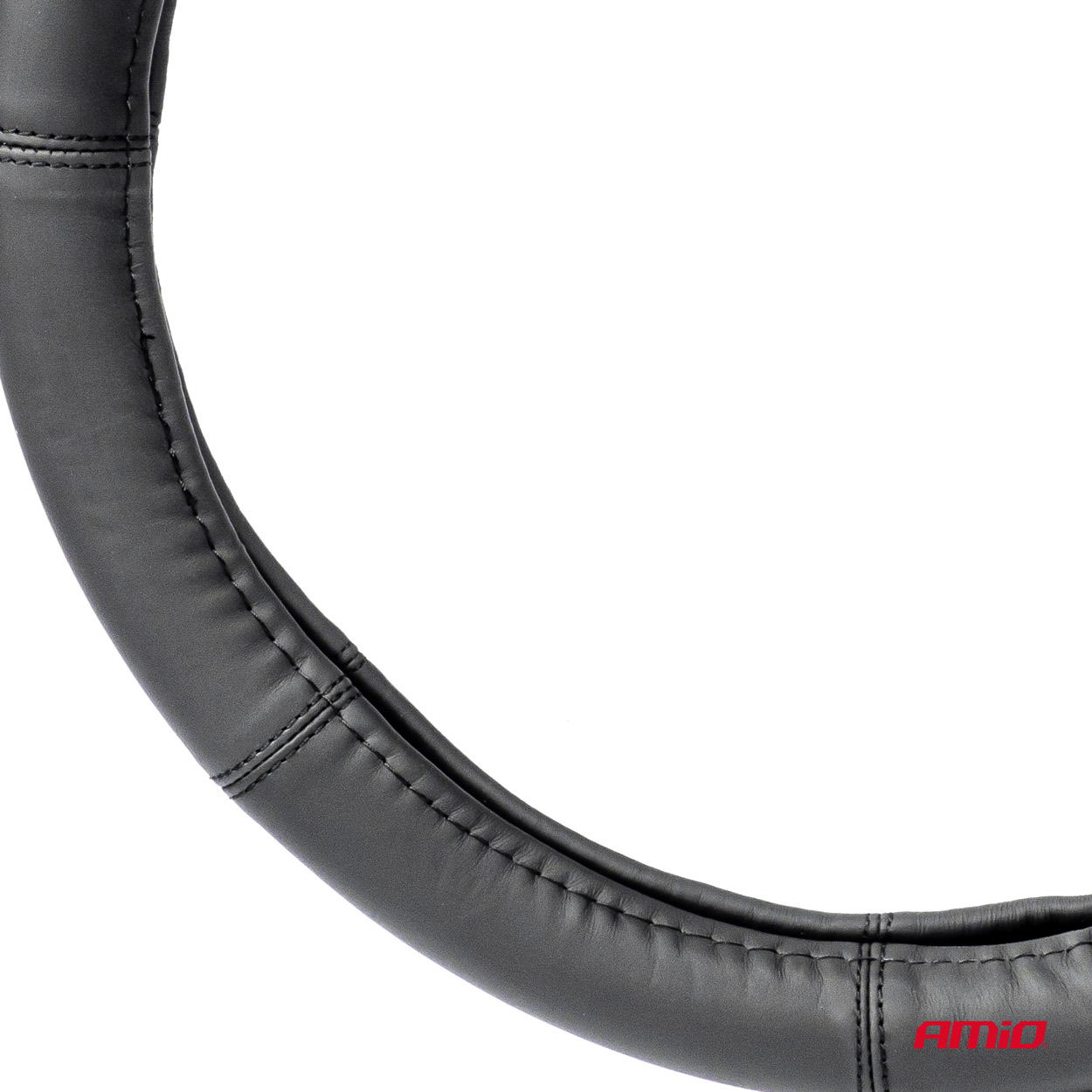 Amio leather steering wheel cover SWC-48-M - Ø 37-39 cm - Black thumb