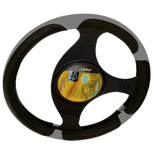 Filson TPE steering wheel cover - M - Ø 37/39 cm - Black/Grey thumb