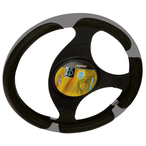 Filson TPE steering wheel cover - M - Ø 37/39 cm - Black/Grey