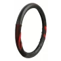 Suzuka leatherette steering wheel cover - M - Ø 37/39 cm - Black/Red