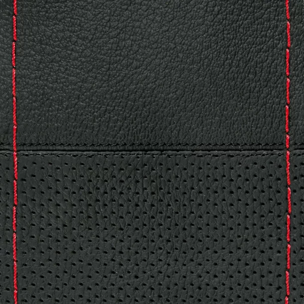 Sport Leather steering wheel cover - L - Ø 37/39 cm -Black/Red