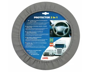 Protector 2 in 1, elasticized steering wheel cover - Grey