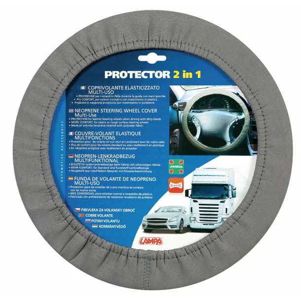 Husa volan protector elasticizat 2 in 1 - Gri