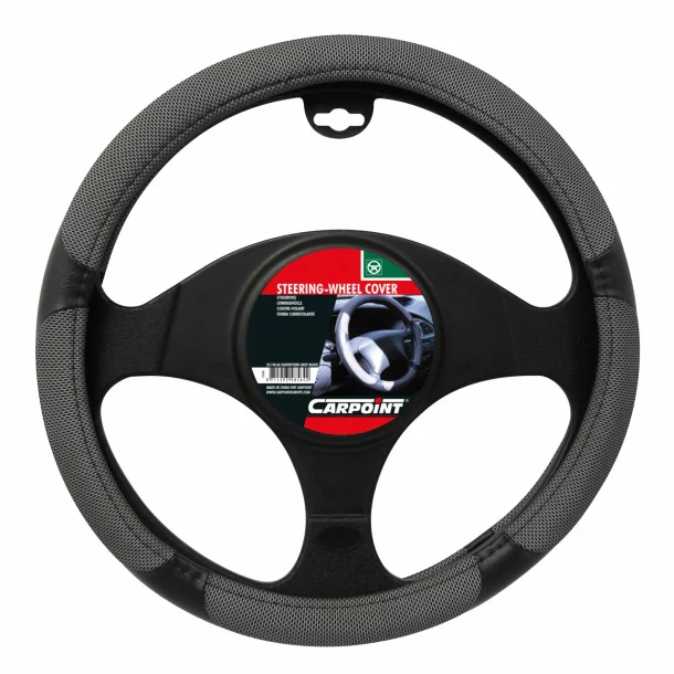 Carpoint, steering wheel cover Silverstone - M - Ø 37/39 cm - Grey/Black