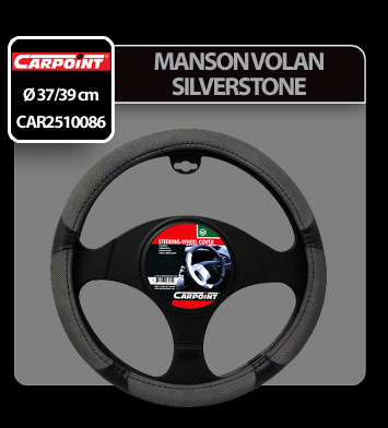 Carpoint, steering wheel cover Silverstone - M - Ø 37/39 cm - Grey/Black thumb