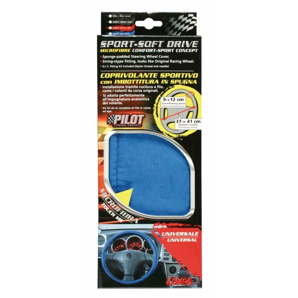 Sport soft drive, steering wheel cover - U - Ø 37/41cm - Blue
