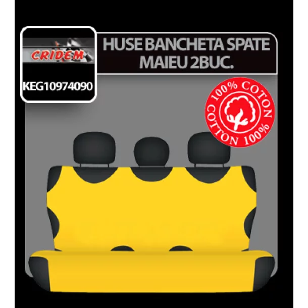 Koszulki undershirt back seat cover 2pcs - Yellow