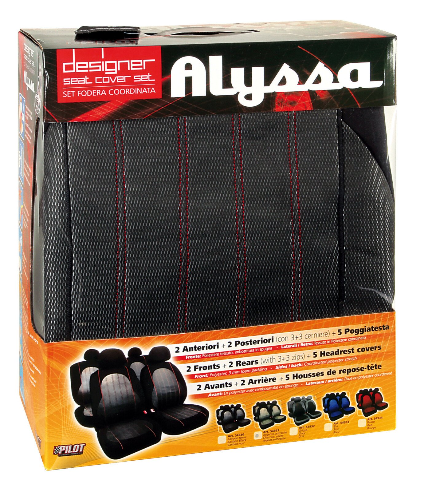 Alyssa seat covers 9pcs - Anthracit thumb