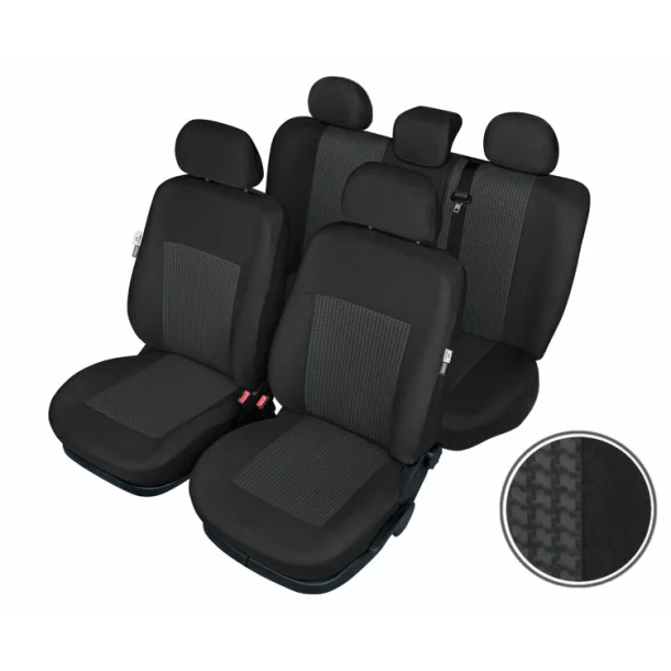 Bonn Super AirBag L seat covers 9pcs - Black/Grey