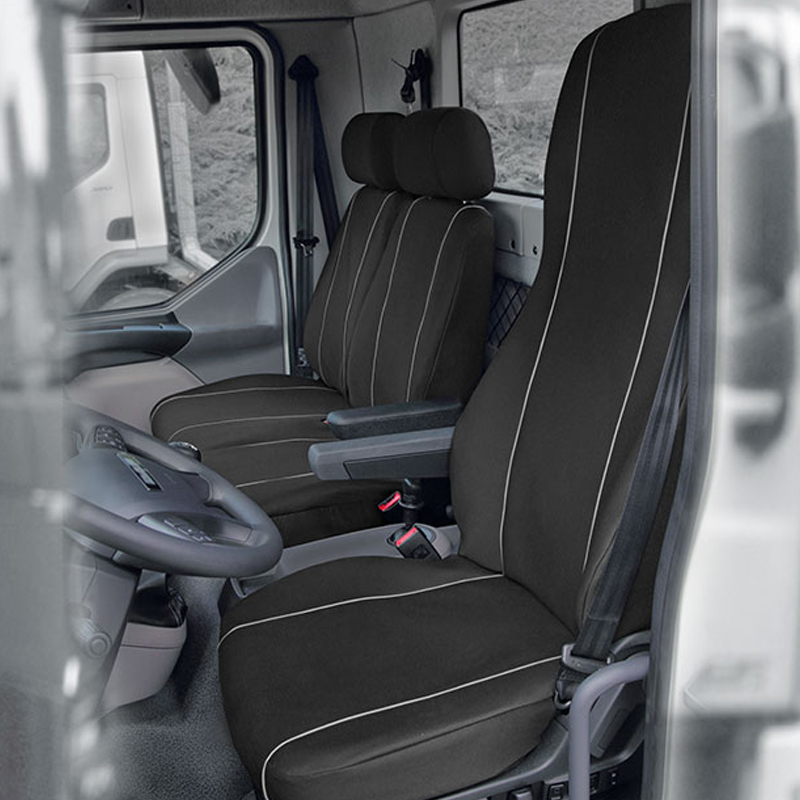 Dedikált kamion üléshuzat készlet DAF LF 1+2 ülőhely - Fekete/Szürke thumb