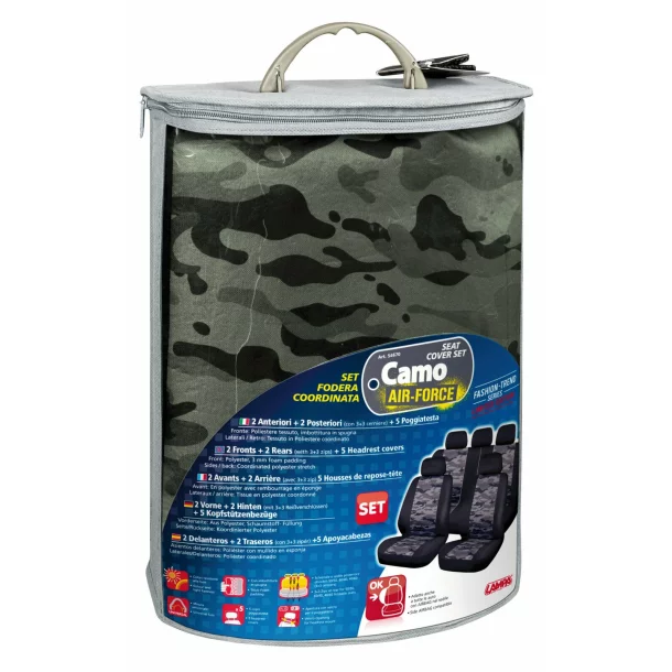 Huse scaun Camo Air-Force 9buc - Camuflaj