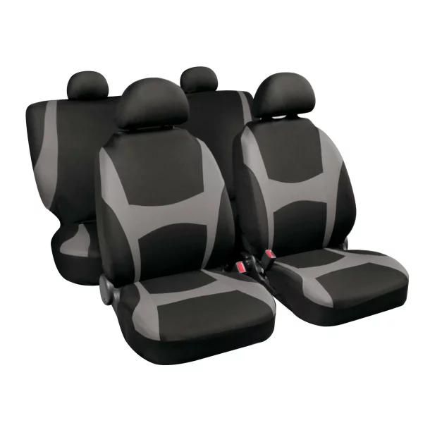 Capri stretch-fit seat covers 8pcs - Black/Grey