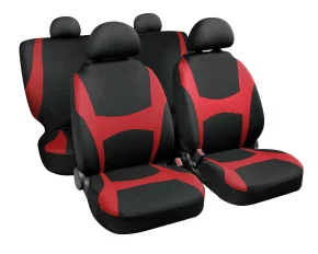 Capri stretch-fit seat covers 8pcs - Black/Red