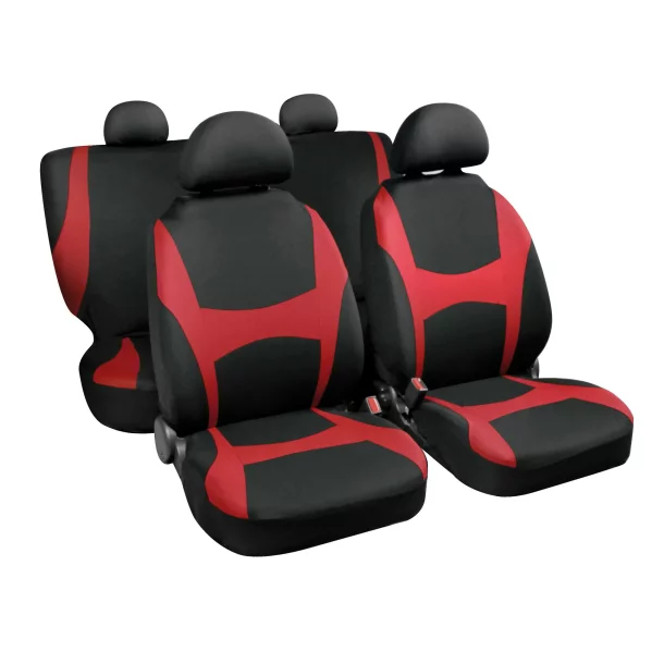 Capri stretch-fit seat covers 8pcs - Black/Red