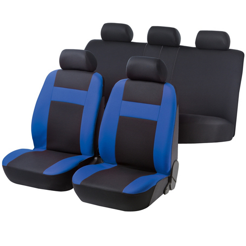 Huse scaun Car Comfort 12buc - Negru/Albastru thumb