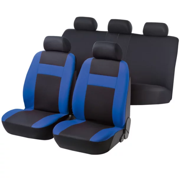 Car Comfort seat covers 12pcs - Black/Blue
