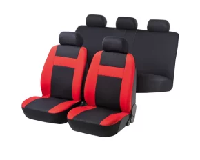 Huse scaun Car Comfort 12buc - Negru/Rosu