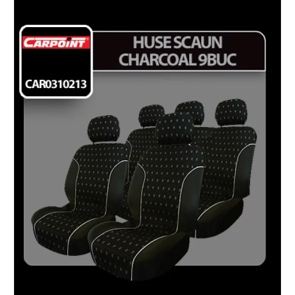 Charcoal seat covers 9pcs - Black