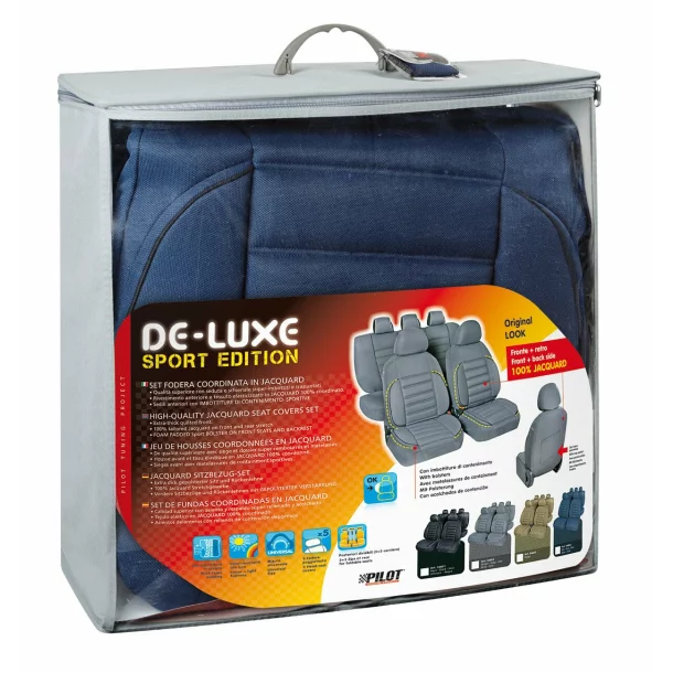 De-Luxe Sport Edition, high-quality seat cover set - Blue