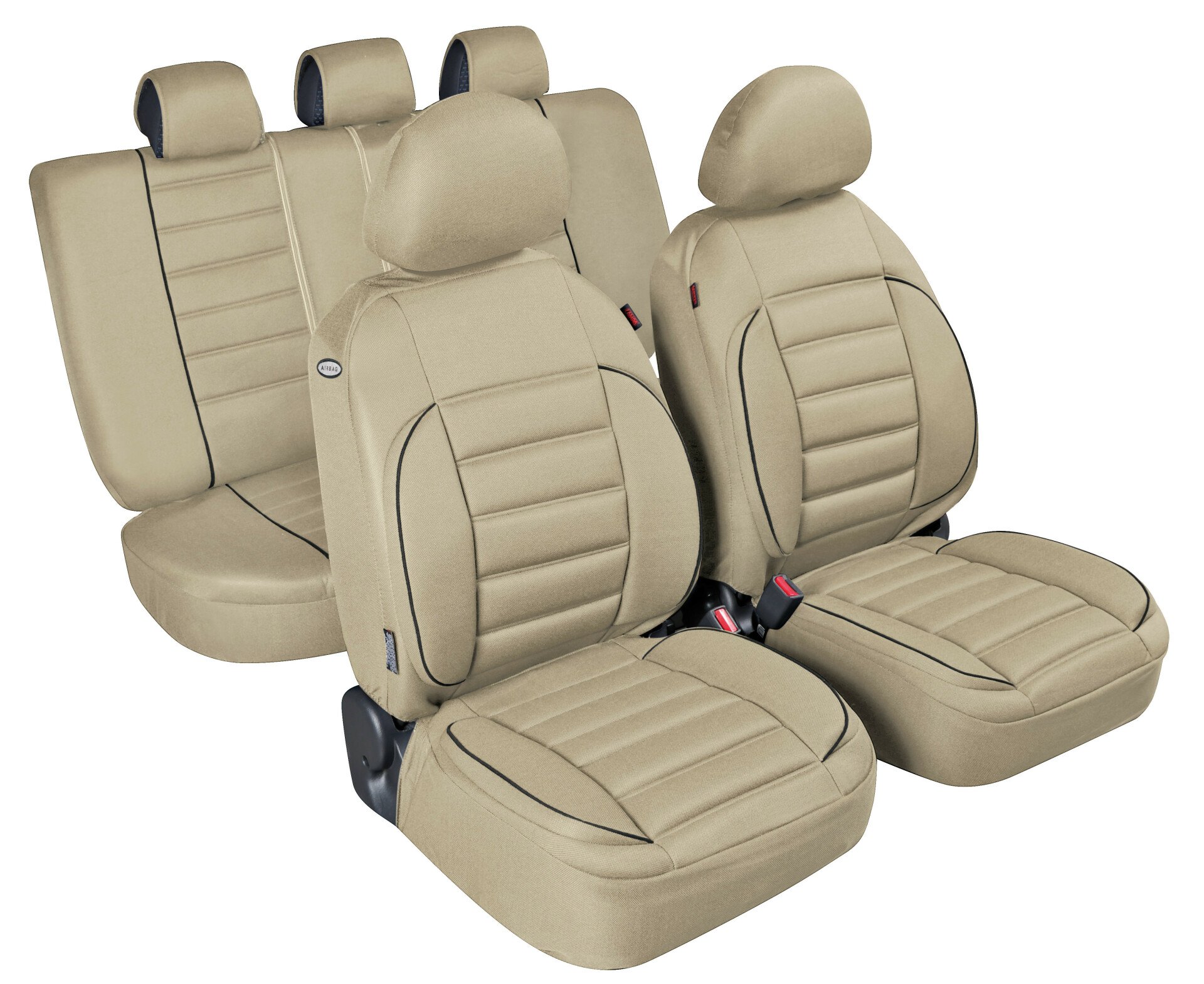 De-Luxe Sport Edition, high-quality seat cover set - Beige thumb