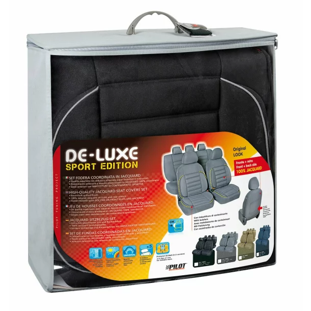 De-Luxe Sport Edition, high-quality seat cover set - Black