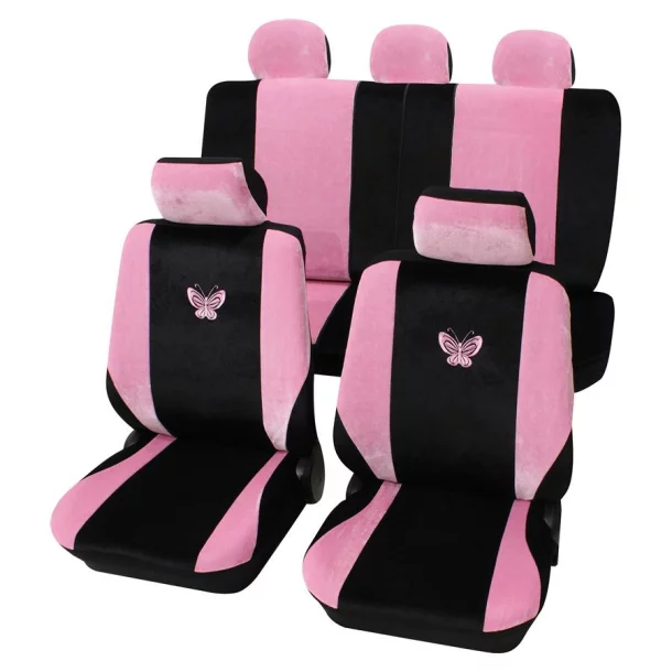 Eco Class Butterfly, seat cover set 17pcs - Pink