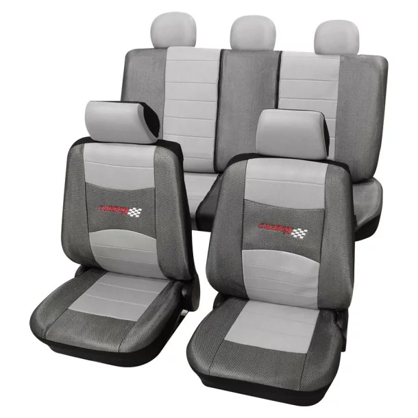 Eco Class Carbon, seat cover set 11pcs - Silver