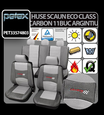 Huse scaun Eco Class Carbon set 11buc - Argintiu thumb