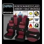 Eco Class Carbon, seat cover set 11pcs - Wine Red