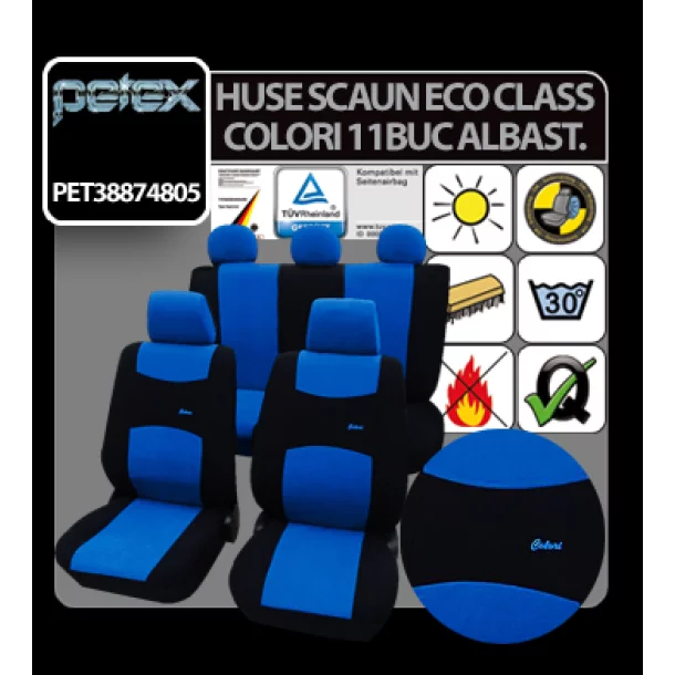 Huse scaun Eco Class Colori set 11buc - Albastru