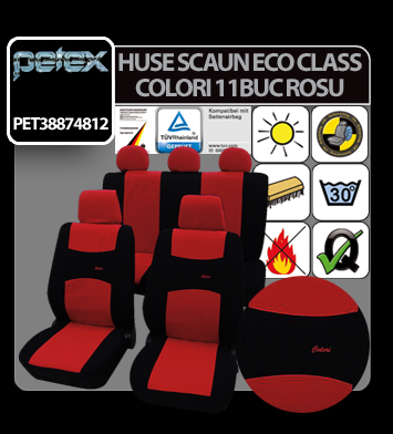 Huse scaun Eco Class Colori set 11buc - Rosu thumb