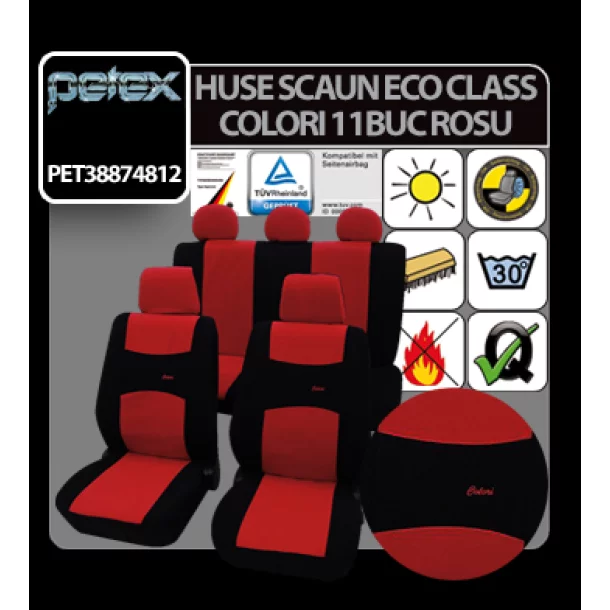Huse scaun Eco Class Colori set 11buc - Rosu