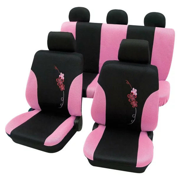 Eco Class Flower, seat cover set 17pcs - Pink
