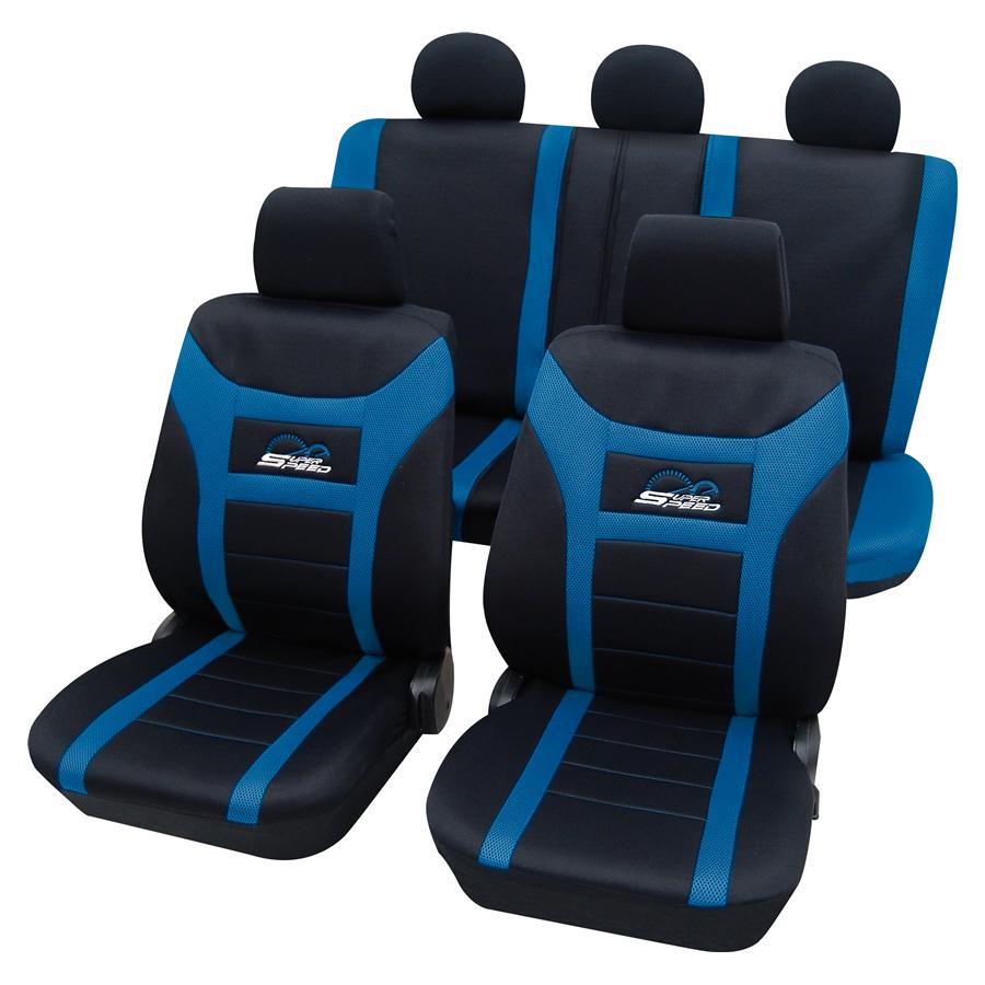 Eco Class Super-Speed, seat cover set 11pcs - Blue thumb