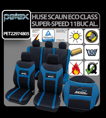 Huse scaun Eco Class Super-Speed set 11buc - Albastru thumb