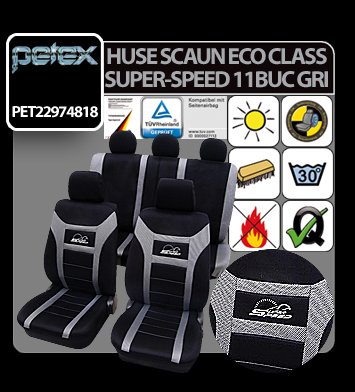 Huse scaun Eco Class Super-Speed set 11buc - Gri thumb