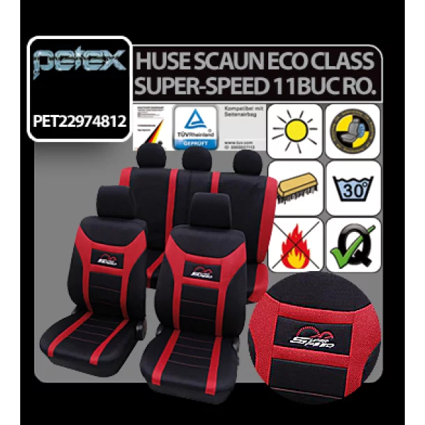 Huse scaun Eco Class Super-Speed set 11buc - Rosu