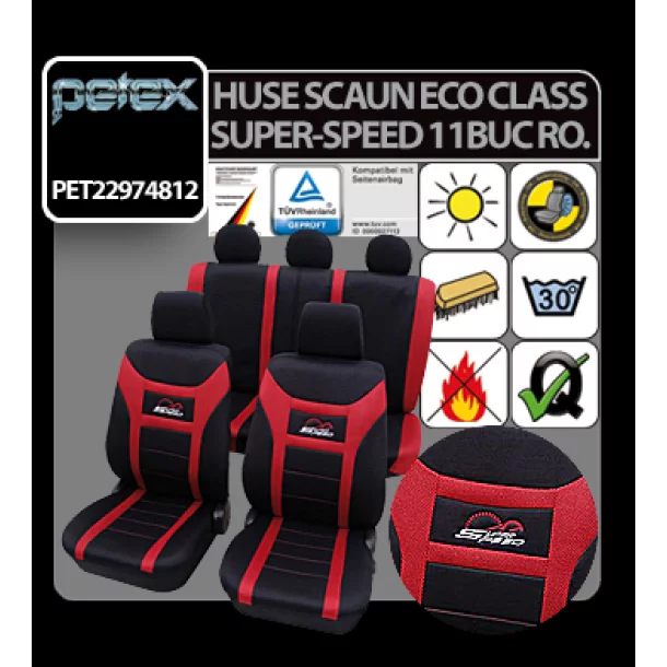 Eco Class Super-Speed, seat cover set 11pcs - Red