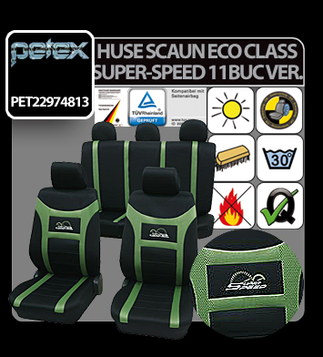 Huse scaun Eco Class Super-Speed set 11buc - Verde thumb