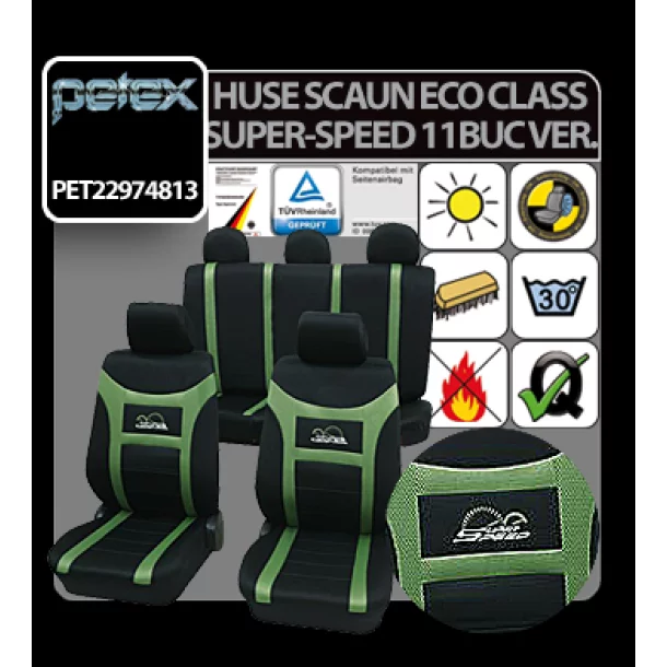 Huse scaun Eco Class Super-Speed set 11buc - Verde