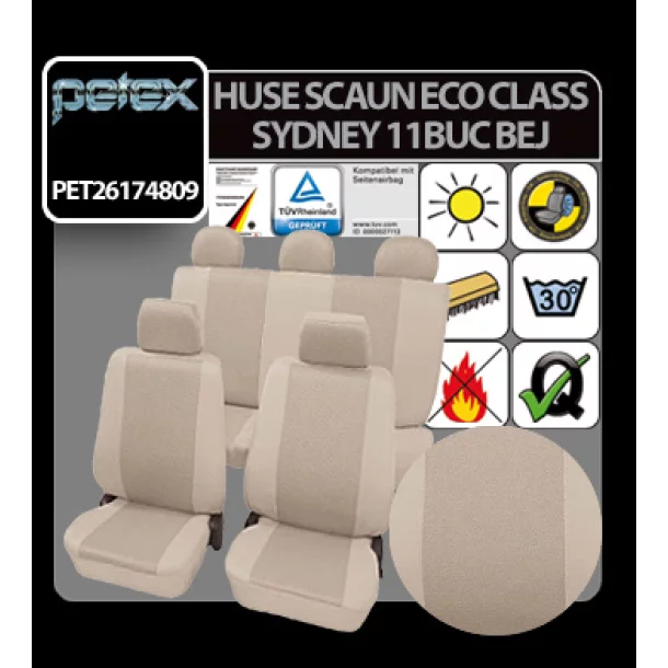Eco Class Sydney, seat cover set 11pcs - Beige