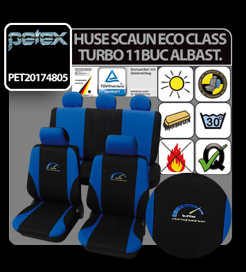 Eco Class Turbo, seat cover set 11pcs - Blue thumb